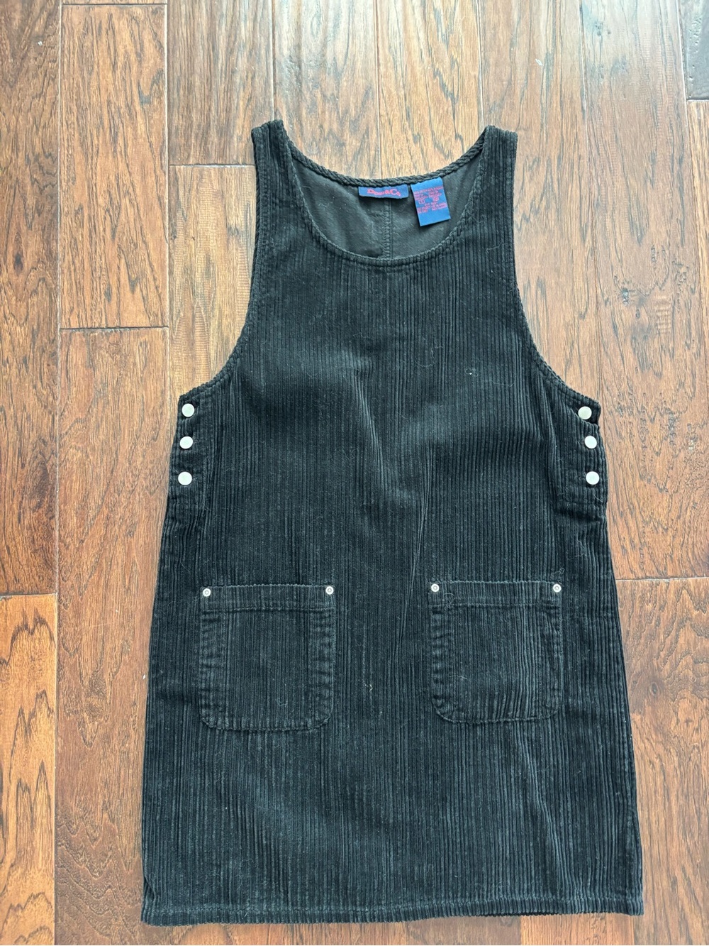 Vintage Black Corduroy Mini Dress